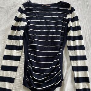 Limited like new striped sweater with gathers size small